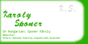 karoly sponer business card